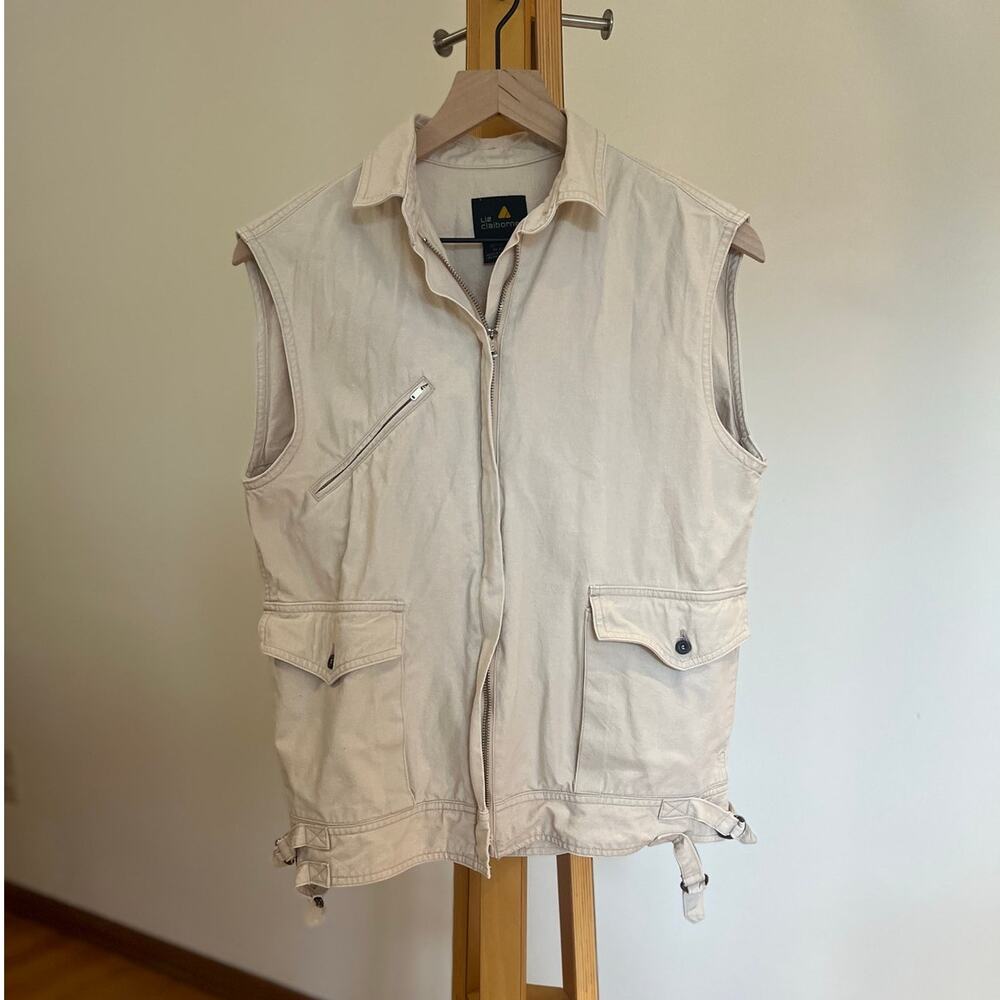 Womens Vintage Liz Claiborne safari utility vest